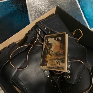 White Spokane handmade boots for men